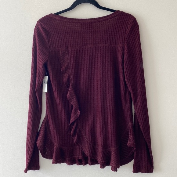 Anthropologie Saturday Sunday Wendy Waffle Tunic in Plum/Maroon - Picture 10 of 11